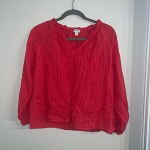 J. Crew Vibrant Red Blouse